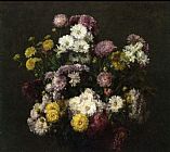 Henri Fantin-Latour Flowers, Chrysanthemums painting